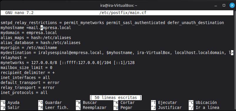 Configuracion Postfix