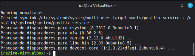 Instalacion terminada de Postfix