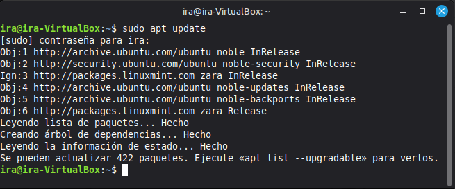 Actualizar paquetes de linux