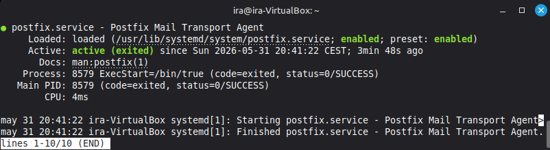 Postfix habilitado